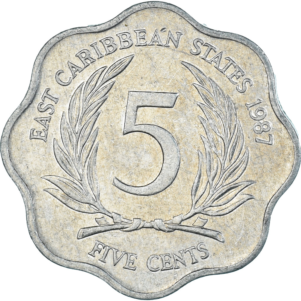 Coin, East Caribbean States, 5 Cents, 1987