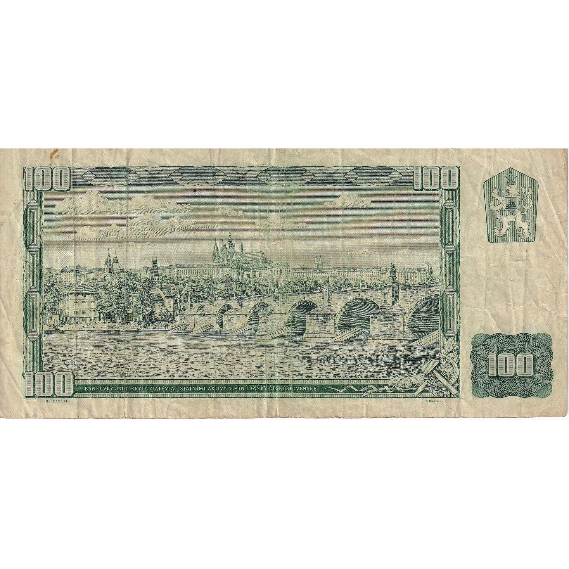 100 Korun, 1961, Checoslovaquia, KM:91c, BC+