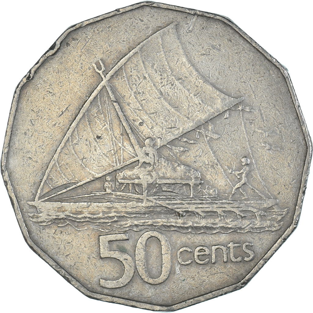 Moneta, Fiji, 50 Cents, 1986