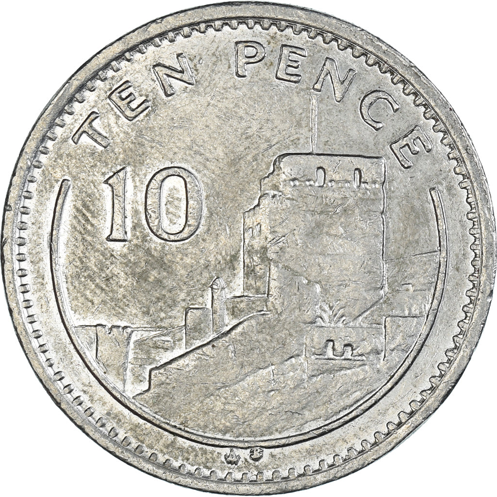Coin, Gibraltar, 10 Pence, 1988