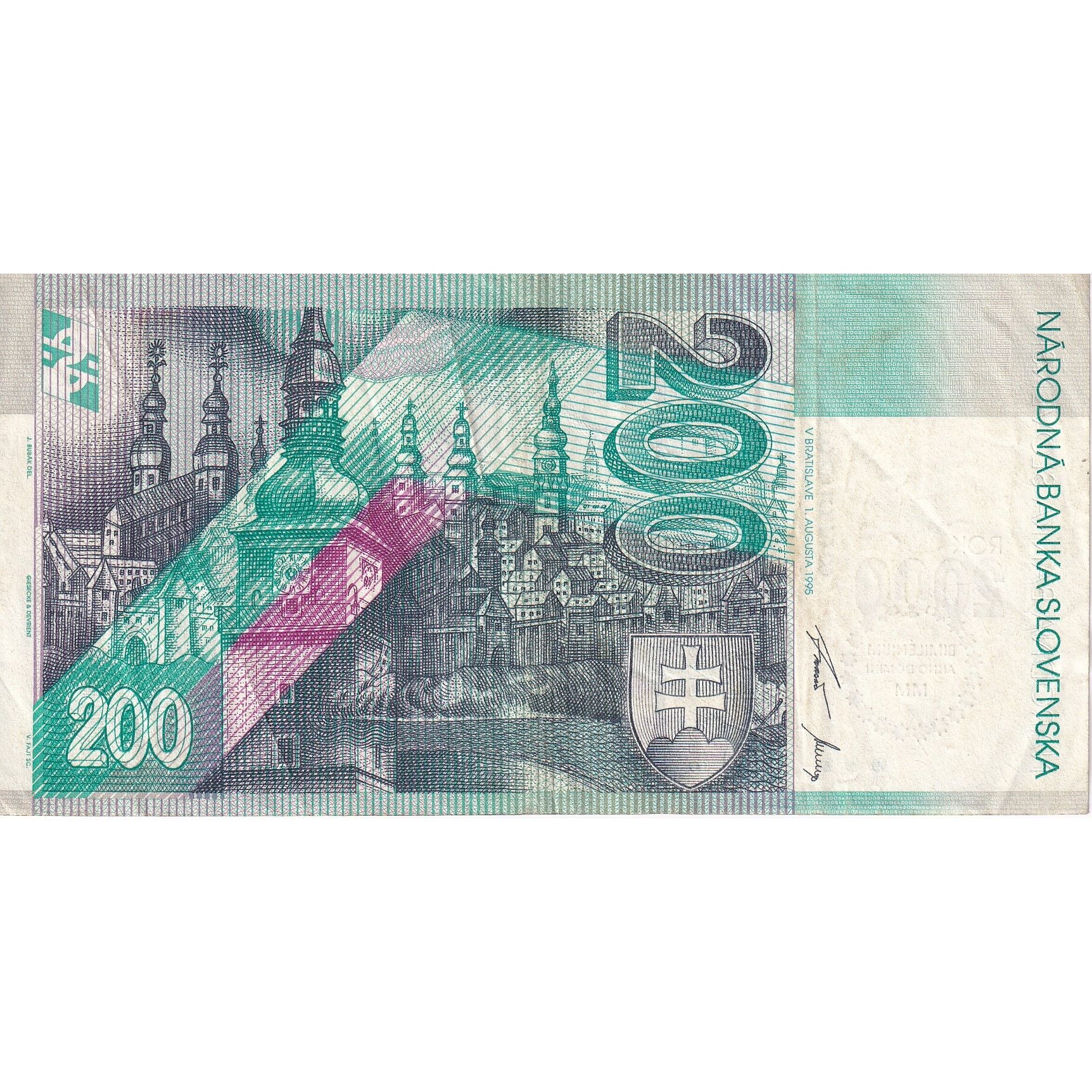 Slovacchia, 200 Korun, 1995, 1995-8-1, KM:26a, BB