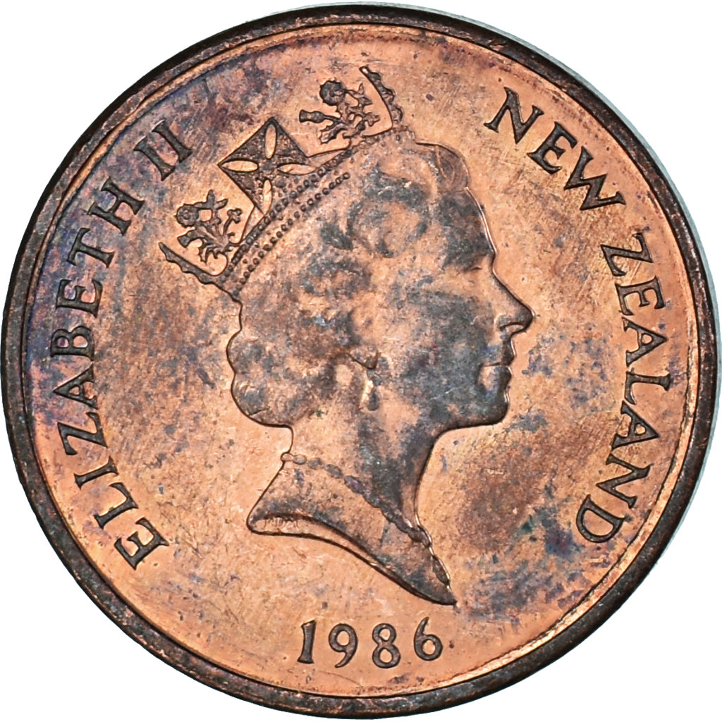 Coin, New Zealand, Cent, 1986