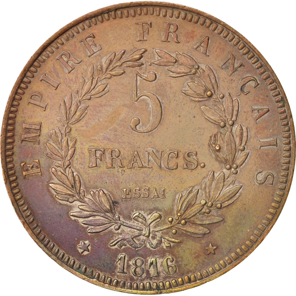 France, 5 Francs, 1816, Brussels, AU(50-53), Bronze, Gadoury:596