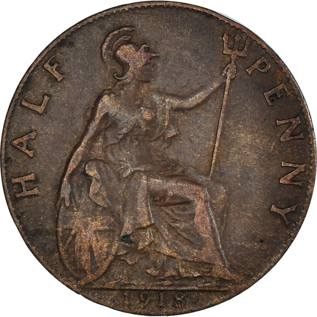 Moneta, Wielka Brytania, 1/2 Penny, 1918