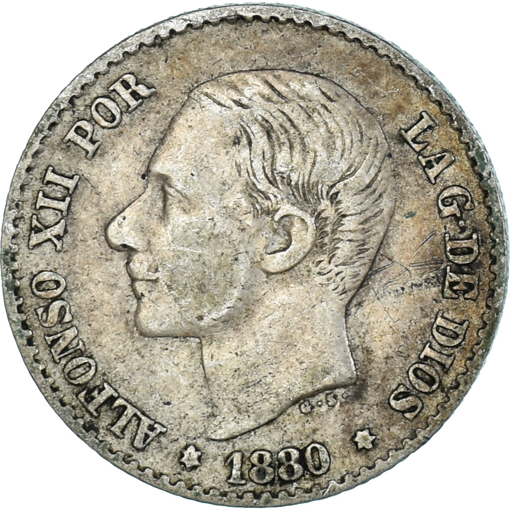 Moneta, Spagna, 50 Centimos, 1880