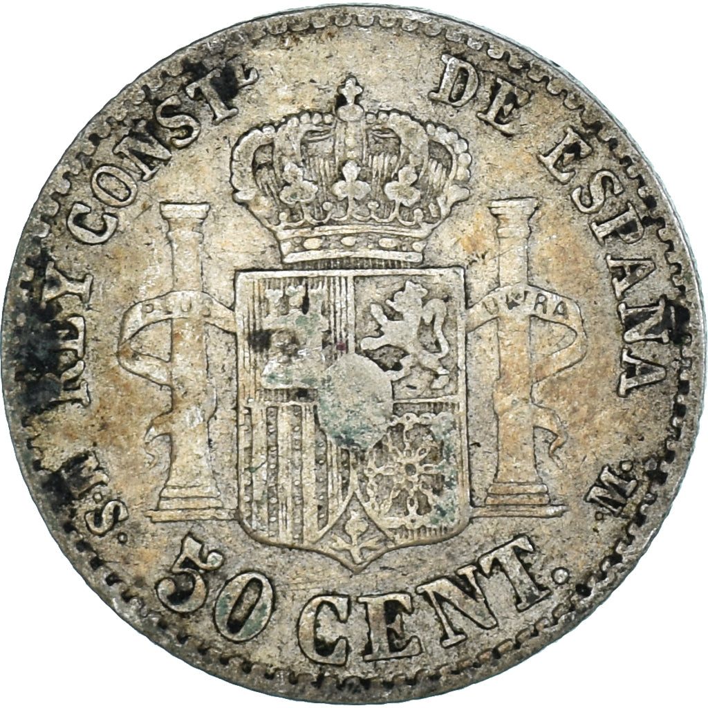 Moneta, Spagna, 50 Centimos, 1880