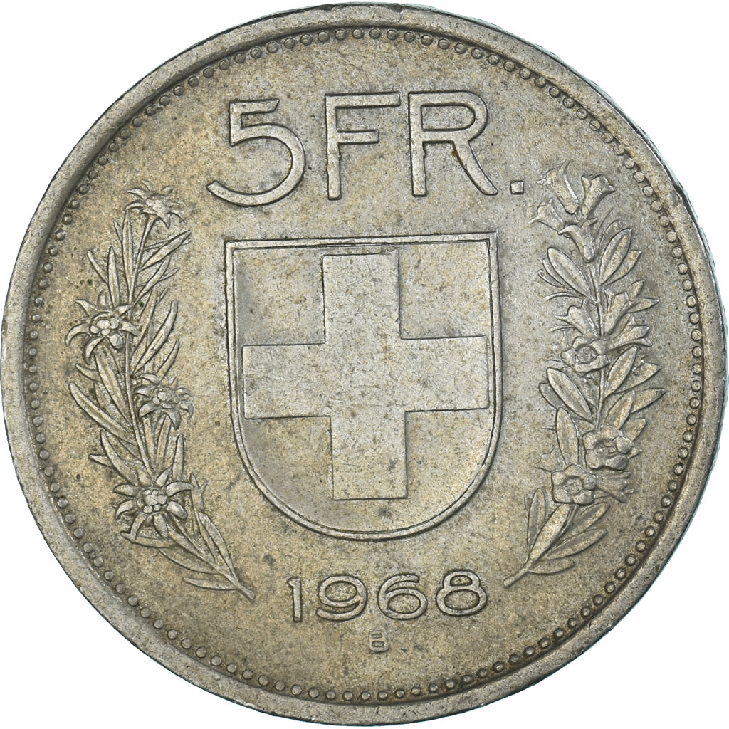 Munten, Zwitserland, 5 Francs, 1968