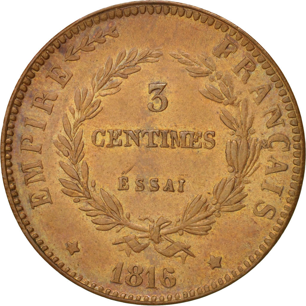 Coin, France, 3 Centimes, 1816, Brussels, MS(60-62), Bronze, Gadoury:114