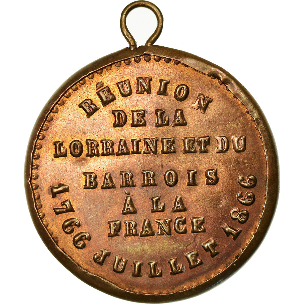 France, Médaille, Napoléon III, Réunion de la Lorraine et du Barrois à la