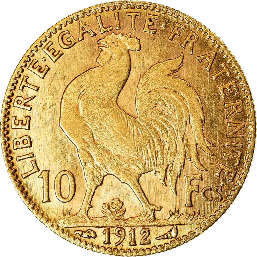 Coin, France, Marianne, 10 Francs, 1912, Paris, AU(55-58), Gold, KM:846