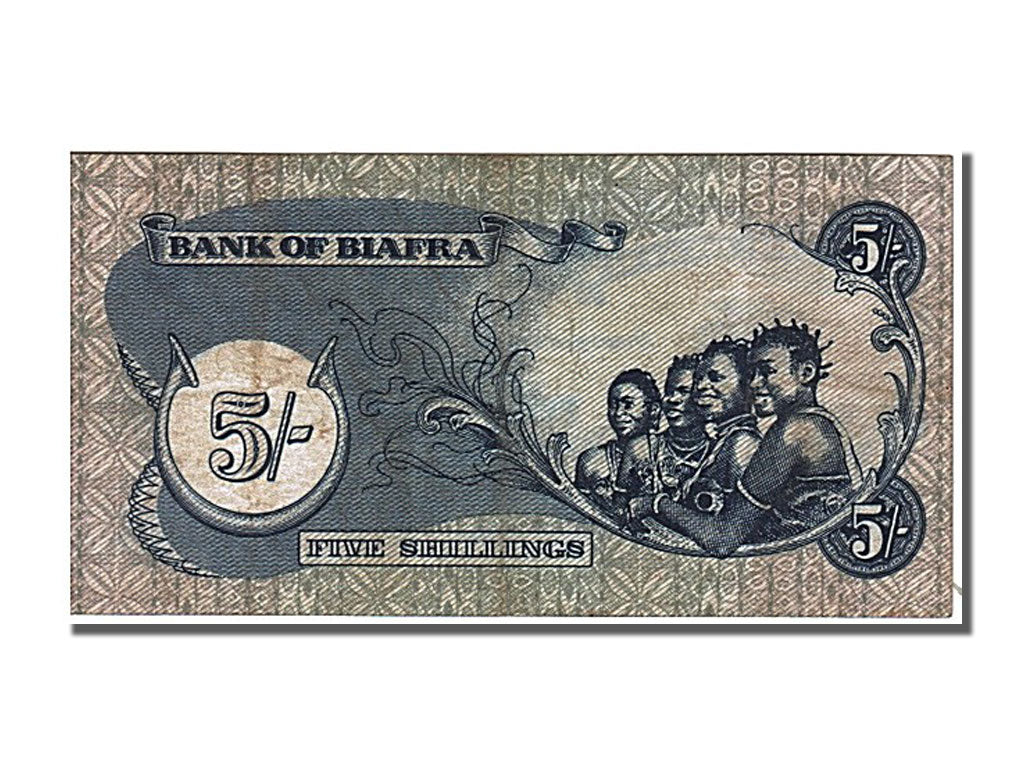 Biafra, 5 Shillings, 1968, KM #3a, AU(55-58), MA