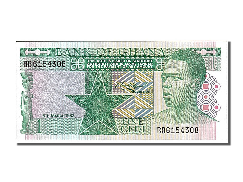 Ghana, 1 Cedi, 1982, KM #17b, 1982-03-06, UNC(65-70), BB