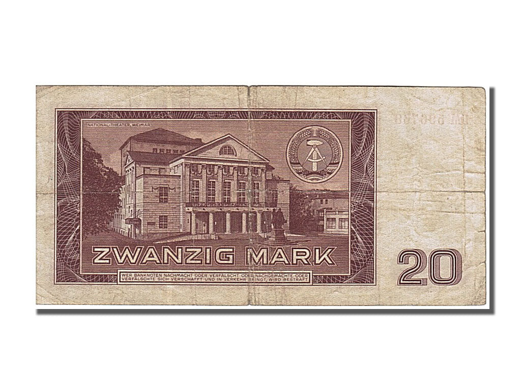 Germany - Democratic Republic, 20 Mark, 1964, KM #24a, EF(40-45), DM