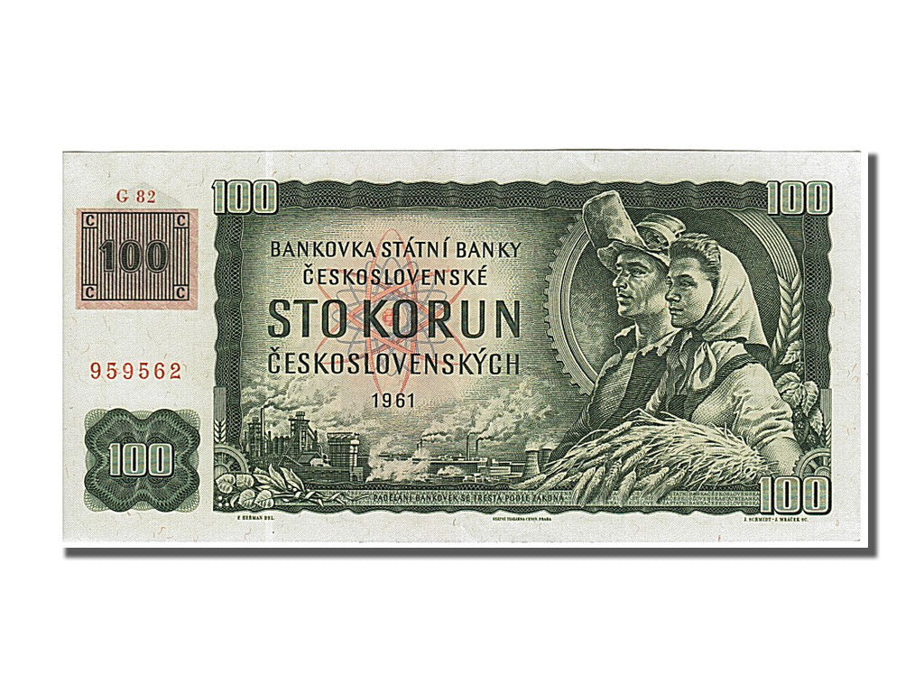 Czechoslovakia, 100 Korun, 1961, KM #91c, UNC(65-70), G82