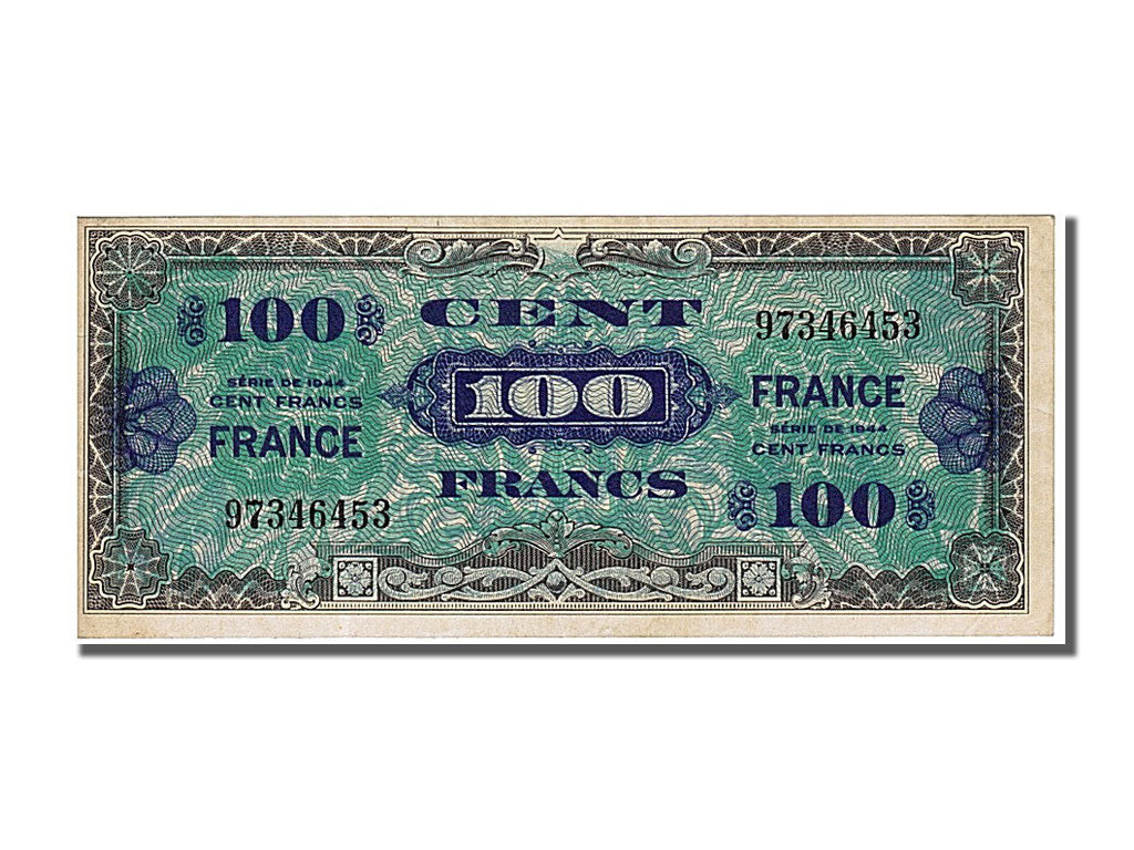 France, 100 Francs, 1945 Verso France, 1945, KM #123a, 1945-06-04, UNC(65-70),..