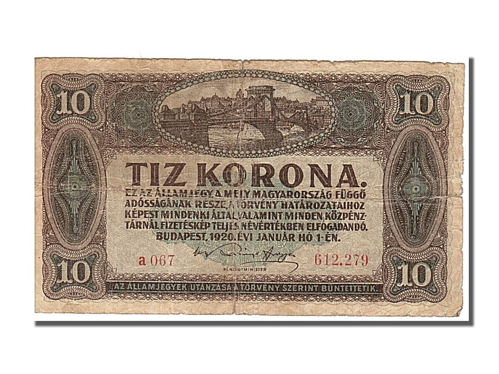 Hongrie, 10 Korona type 1920