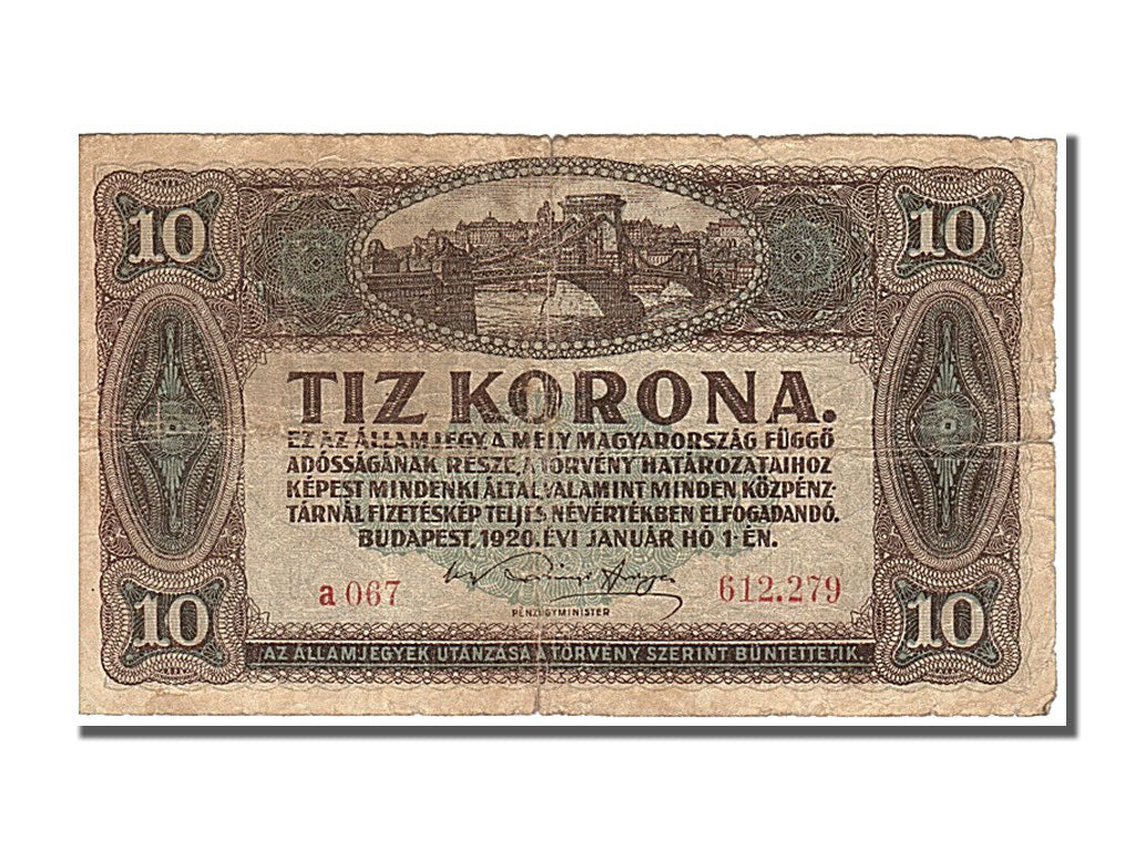 Hongrie, 10 Korona type 1920