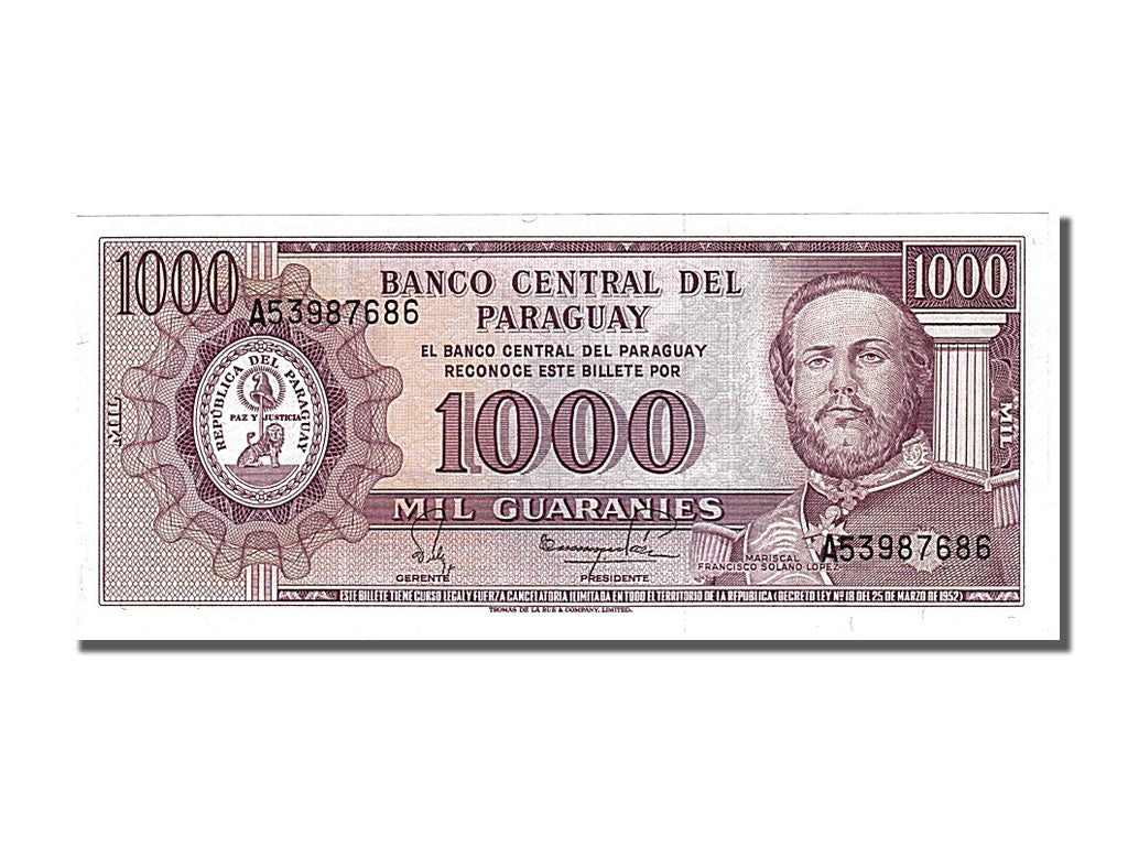 Billete, 1000 Guaranies, 1995, Paraguay, KM:207, UNC
