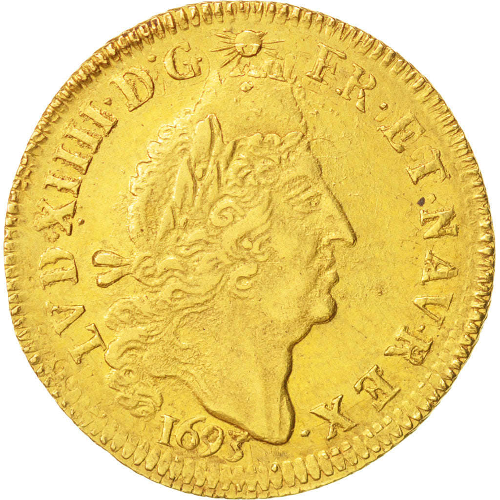 Frankreich, Louis XIV, Louis d'or aux 4 L, 1693 W, Lille, AU(50-53), KM 302.20