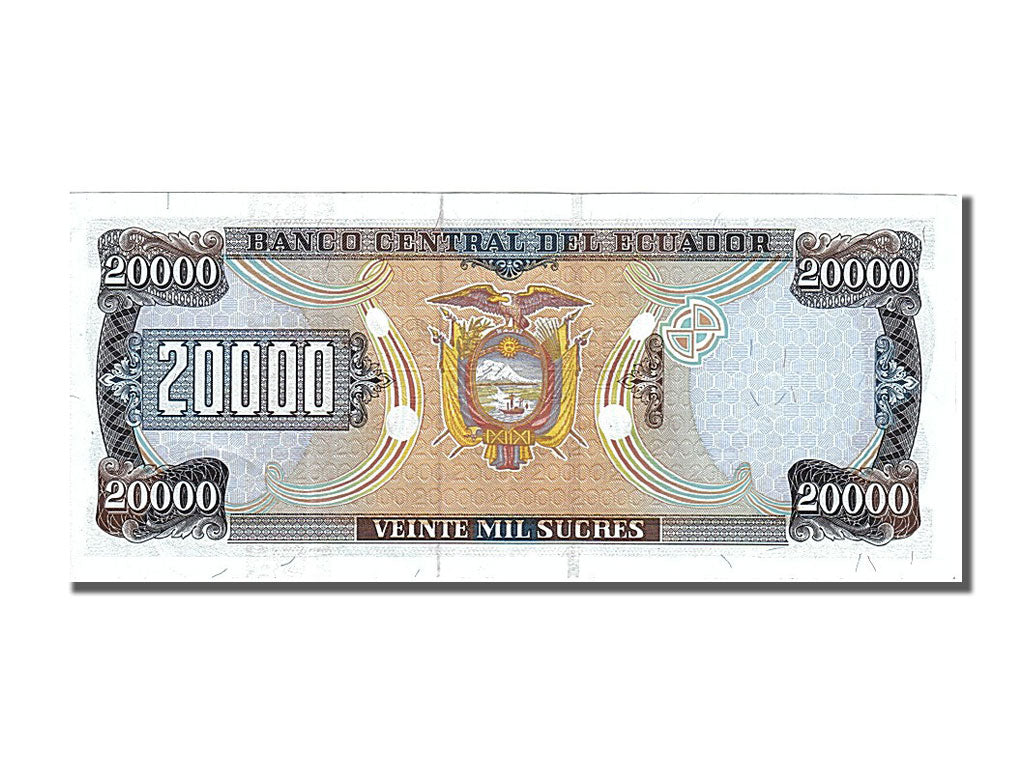 Ecuador, 20,000 Sucres, 1997, KM #129b, 1997-06-02, AU(55-58), AD
