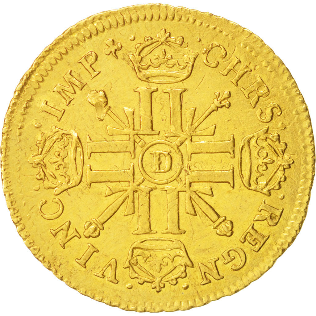 France, Louis XIV, Louis d'or aux 8 L et aux insignes, 1701 D, Lyon, KM 334.6