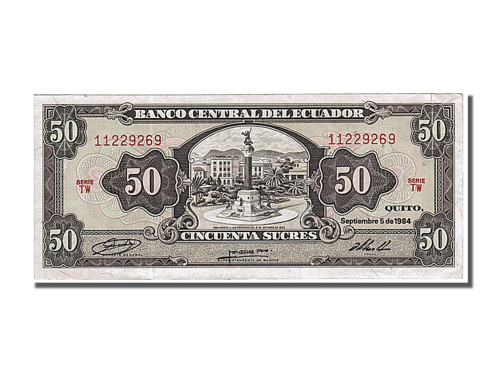 Ecuador, 50 Sucres, 1984, KM #122a, 1984-09-05, EF(40-45), TW