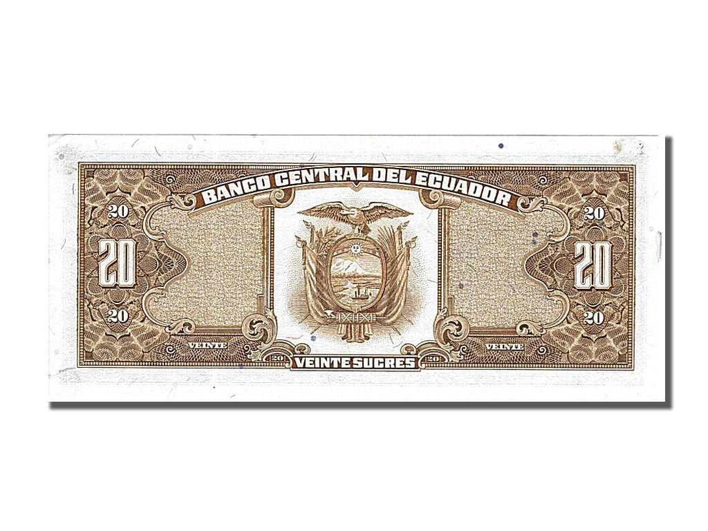 Ecuador, 20 Sucres, 1988, KM #121Aa, 1988-11-22, AU(55-58), LS