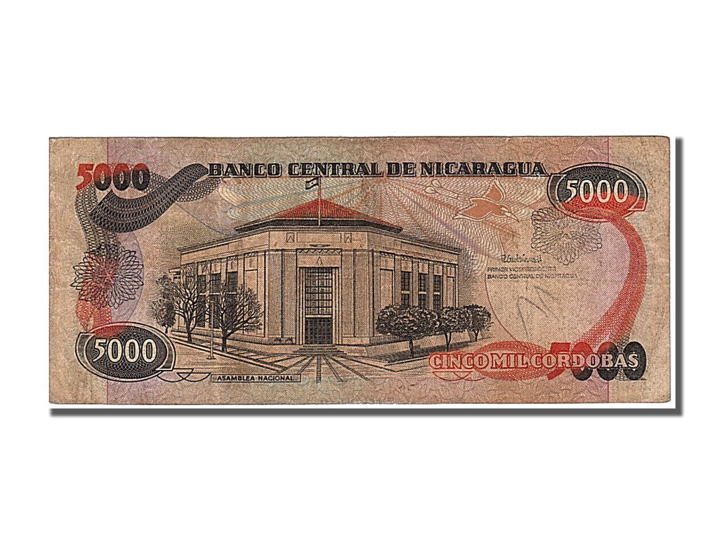 Nicaragua, 5000 Córdobas, 1985, KM #146, EF(40-45), G
