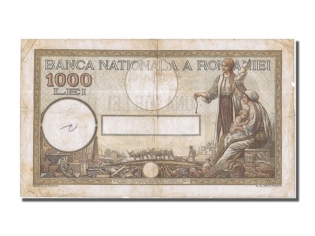Romania, 1000 Lei, 1934, KM #37a, 1934-03-15, VF(30-35), W.0019