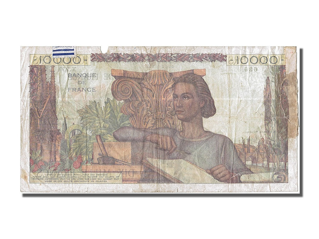 France, 10,000 Francs, 10 000 F 1945-1956 ''Génie Français'', 1946, KM #132a, 19