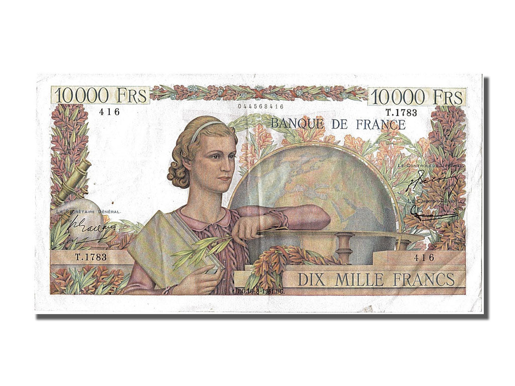 Billet, France, 10,000 Francs, 10 000 F 1945-1956 ''Génie Français'', 1951