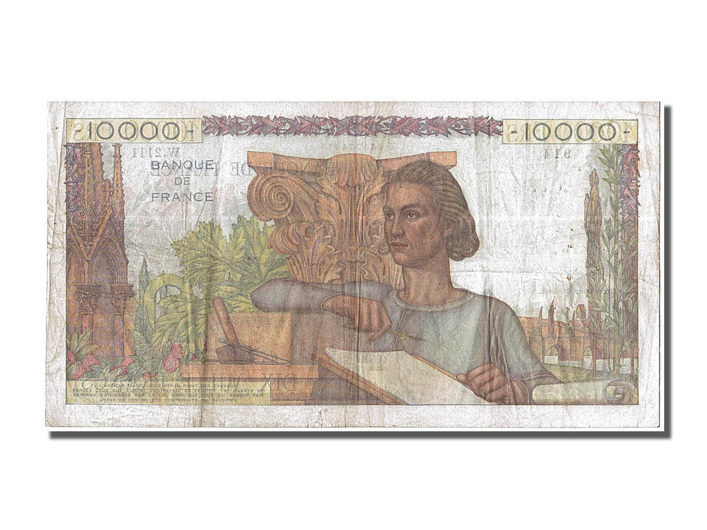 Banknote, France, 10,000 Francs, 10 000 F 1945-1956 ''Génie Français'', 1951