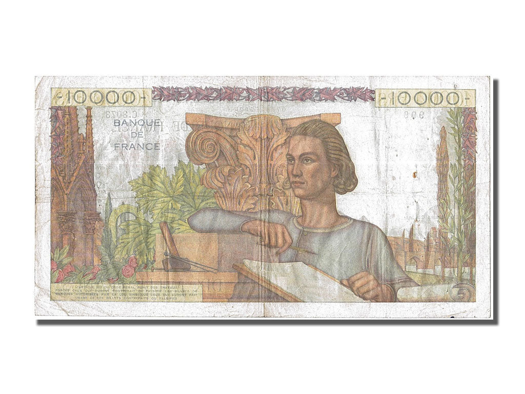 Banconote, Francia, 10,000 Francs, 10 000 F 1945-1956 ''Génie Français''