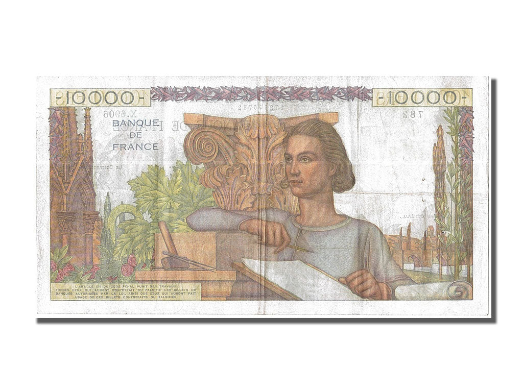 Billet, France, 10,000 Francs, 10 000 F 1945-1956 ''Génie Français'', 1954