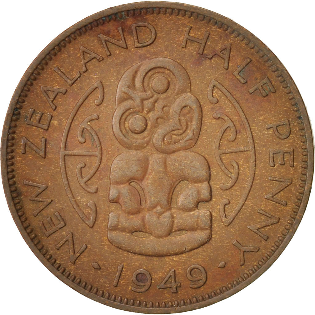 New Zealand, George VI, 1/2 Penny, 1949, TTB, Bronze, KM:20