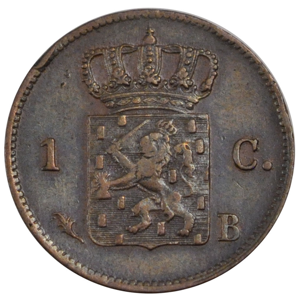 NETHERLANDS, Cent, 1823, Brussels, KM #47, EF(40-45), Copper, 22, 3.75