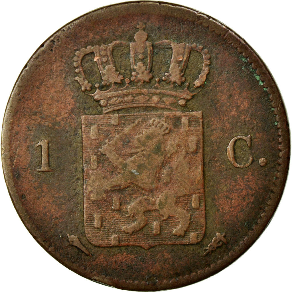 Moneta, Holandia, William I, Cent, 1827, VF(20-25), Miedź, KM:47