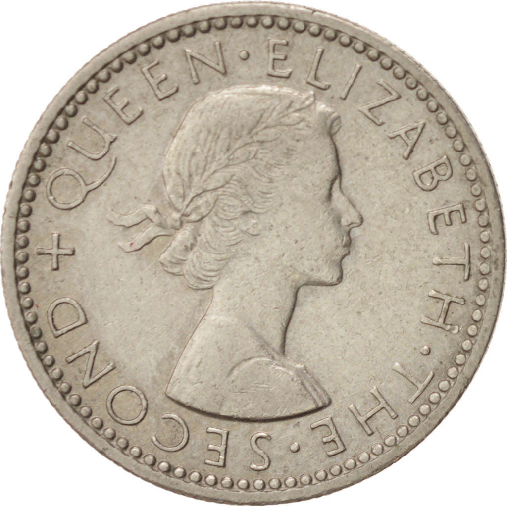 Nuova Zelanda, Elizabeth II, 6 Pence, 1965, BB+, Rame-nichel, KM:26.2