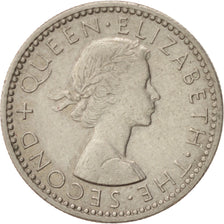 Nuova Zelanda, Elizabeth II, 6 Pence, 1965, BB+, Rame-nichel, KM:26.2