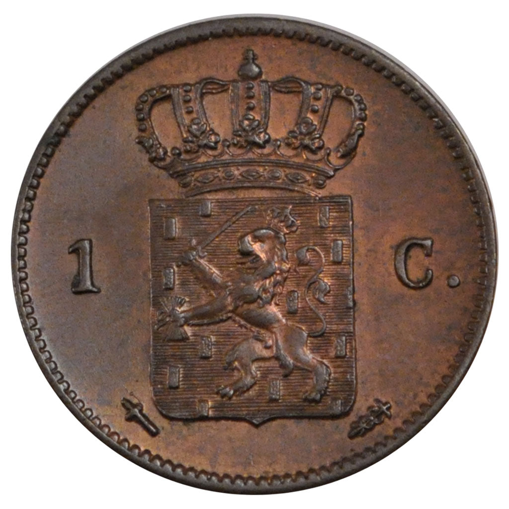 Coin, Netherlands, William III, Cent, 1863, MS(60-62), Copper, KM:100