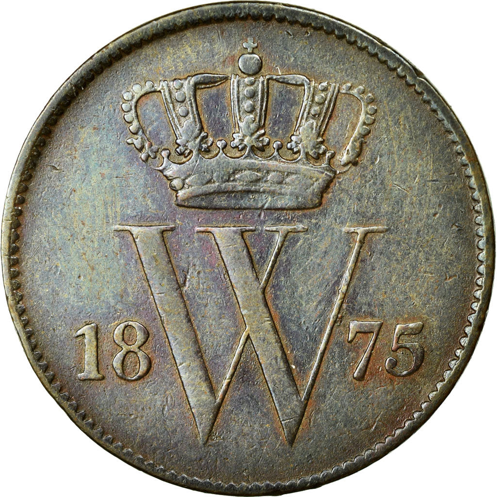 Moneta, Holandia, William III, Cent, 1875, EF(40-45), Miedź, KM:100