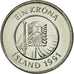 Coin, Iceland, Krona, 1991, MS(60-62), Nickel plated steel, KM:27A