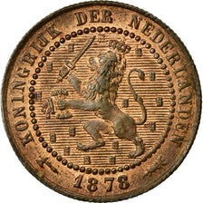 Coin, Netherlands, William III, Cent, 1878, AU(55-58), Bronze, KM:107.1