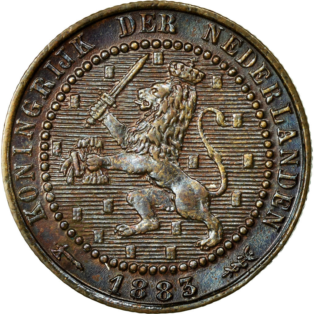 Coin, Netherlands, William III, Cent, 1883, AU(55-58), Bronze, KM:107.1