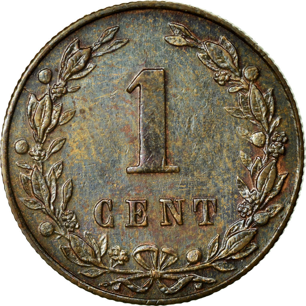 Coin, Netherlands, William III, Cent, 1883, AU(55-58), Bronze, KM:107.1