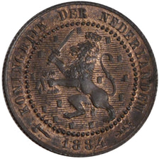 Netherlands, 1 Cent, 1884, KM #107, AU(55-58), Bronze, 2.29