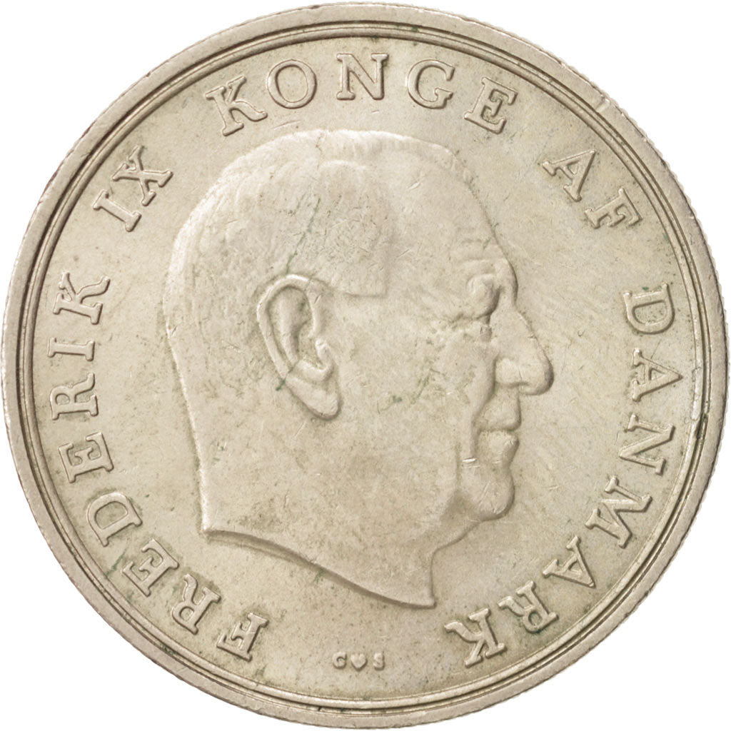 Denmark, Frederik IX, 5 Kroner, 1969,Copenhagen,AU(55-58),Copper-nickel,KM 853.1