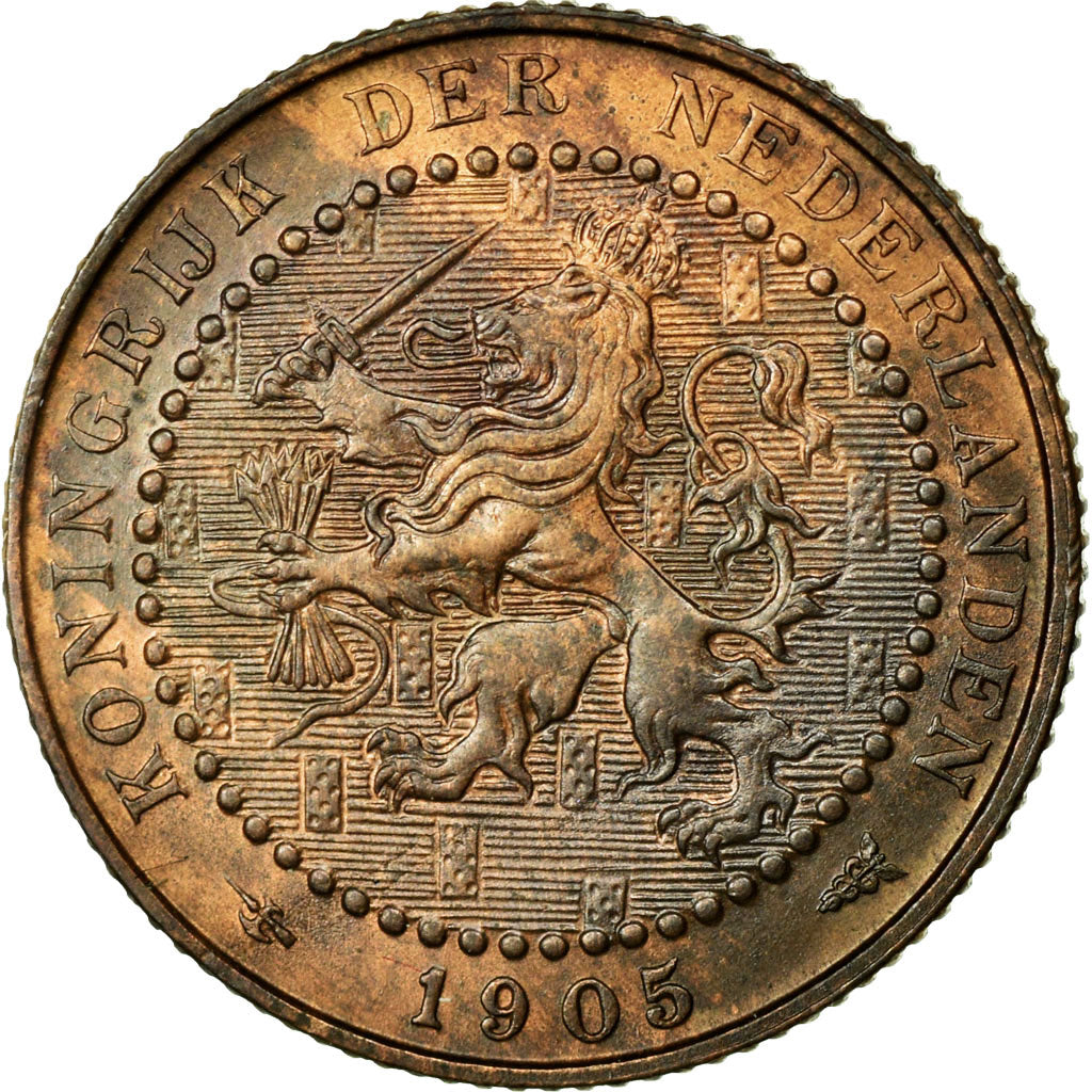 Coin, Netherlands, Wilhelmina I, Cent, 1905, MS(60-62), Bronze, KM:132.1