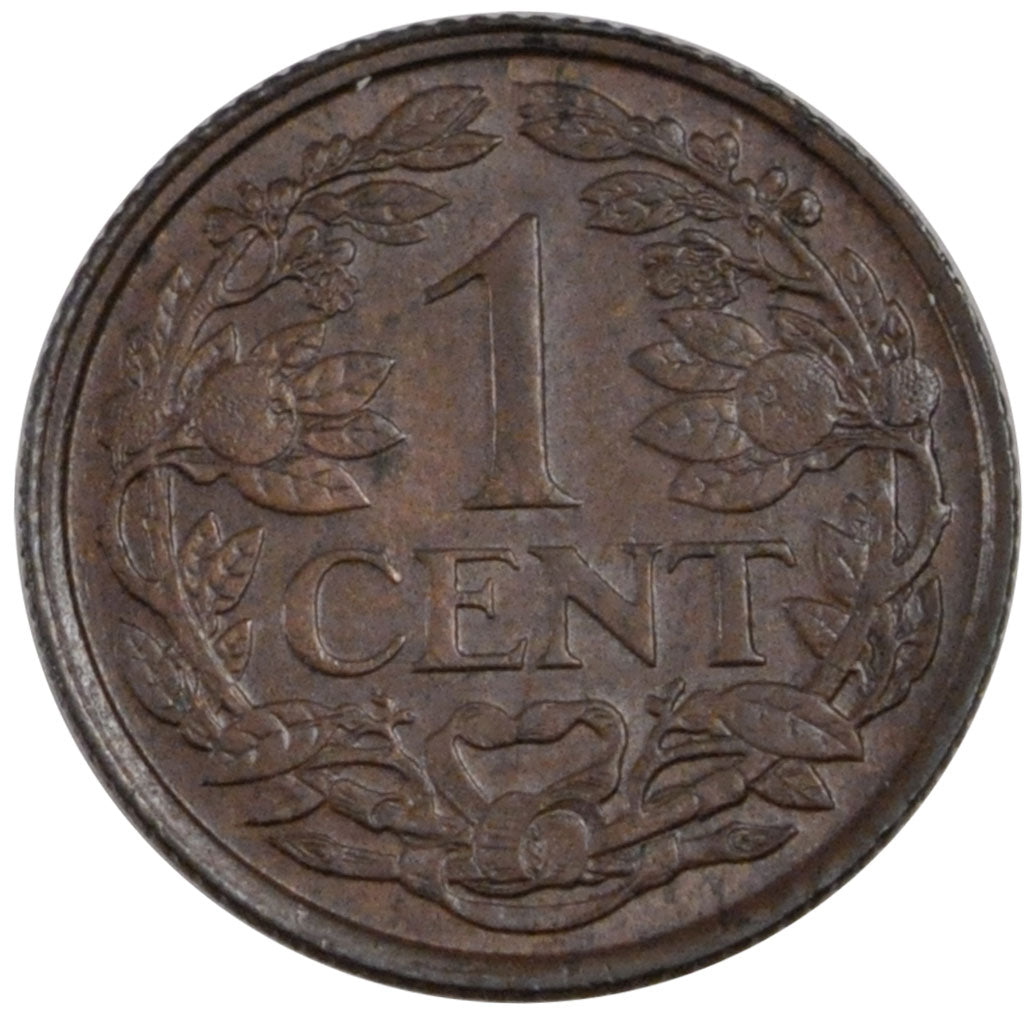 NETHERLANDS, Cent, 1921, KM #152, AU(55-58), Bronze, 19, 2.34
