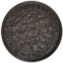 NETHERLANDS, Cent, 1929, KM #152, AU(55-58), Bronze, 19, 2.59